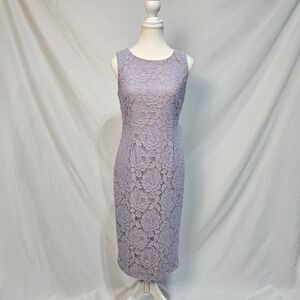 Ivanka Trump Lilac Lace Midi Dress